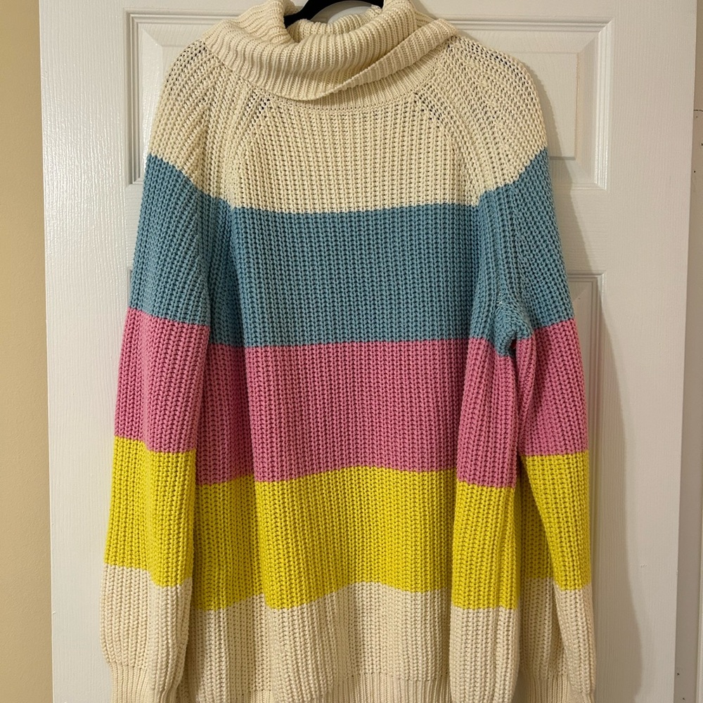 Lazy Oaf Color Block Striped Sweater